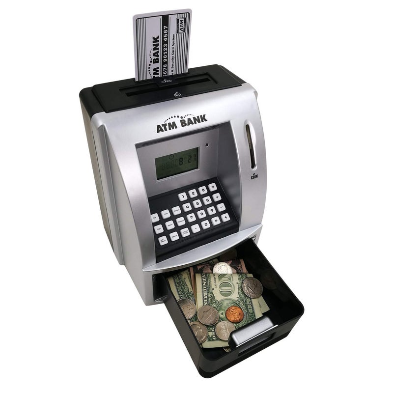 LIKE Toy Talking ATM Bank ATM Machine Savings Bank for Kids â€“Works like a Real one- Deposit, Withdraw, Debit Card, Saving Target, Timer and Clock - Image 5